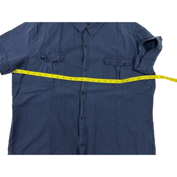 Rogue Men Blue Short Sleeve Button Up Shirt Sz XXL - Picture 3 of 6